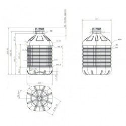 Bottiglia in PET 5000 ml (42 pz) con tappo