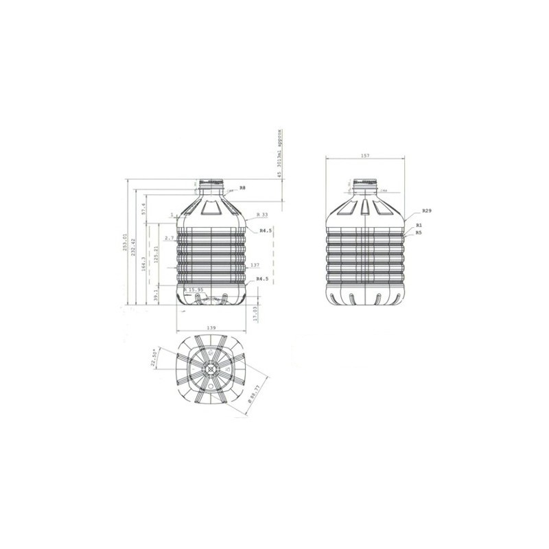 Bottiglia in PET 5000 ml (42 pz) con tappo Bottiglia in PET 5000 ml (42 pz) con tappo