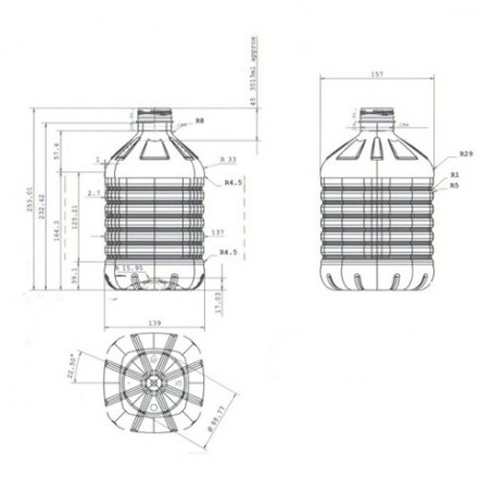 Bottiglia in PET 5000 ml (42 pz) con tappo