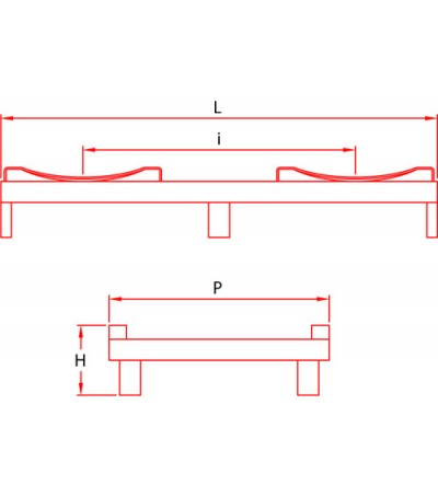Porta Barriques 2 posti 225 - 300 Lt CON PIEDINI (Alluminio Anodizzato Argento)