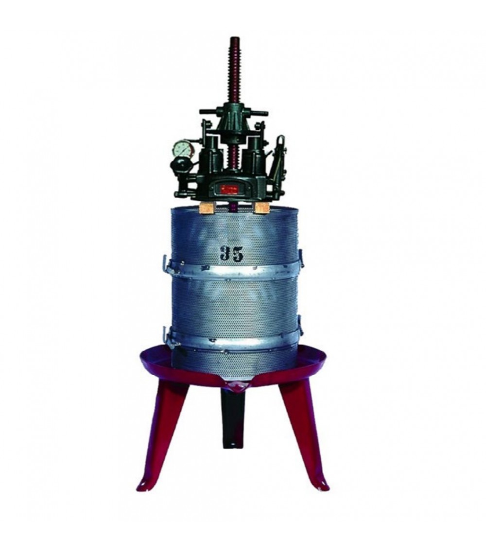 Torchio idraulico per vinaccia con gabbia inox da 60 Torchio idraulico per vinaccia con gabbia inox da 60