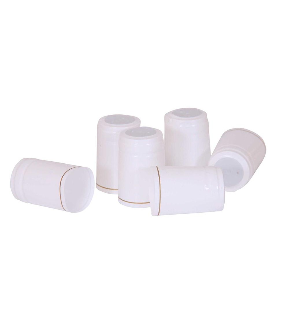Capsula in PVC bianca ⌀33 (100 pz) con striscia Oro