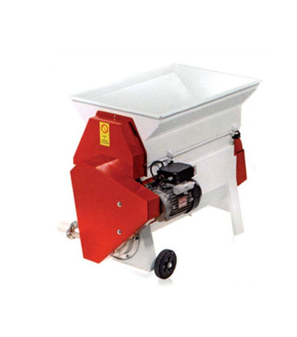 Diraspatrice semicentrifuga in acciaio verniciato a motore con pompa INOX 1500-2000 Kg/ora