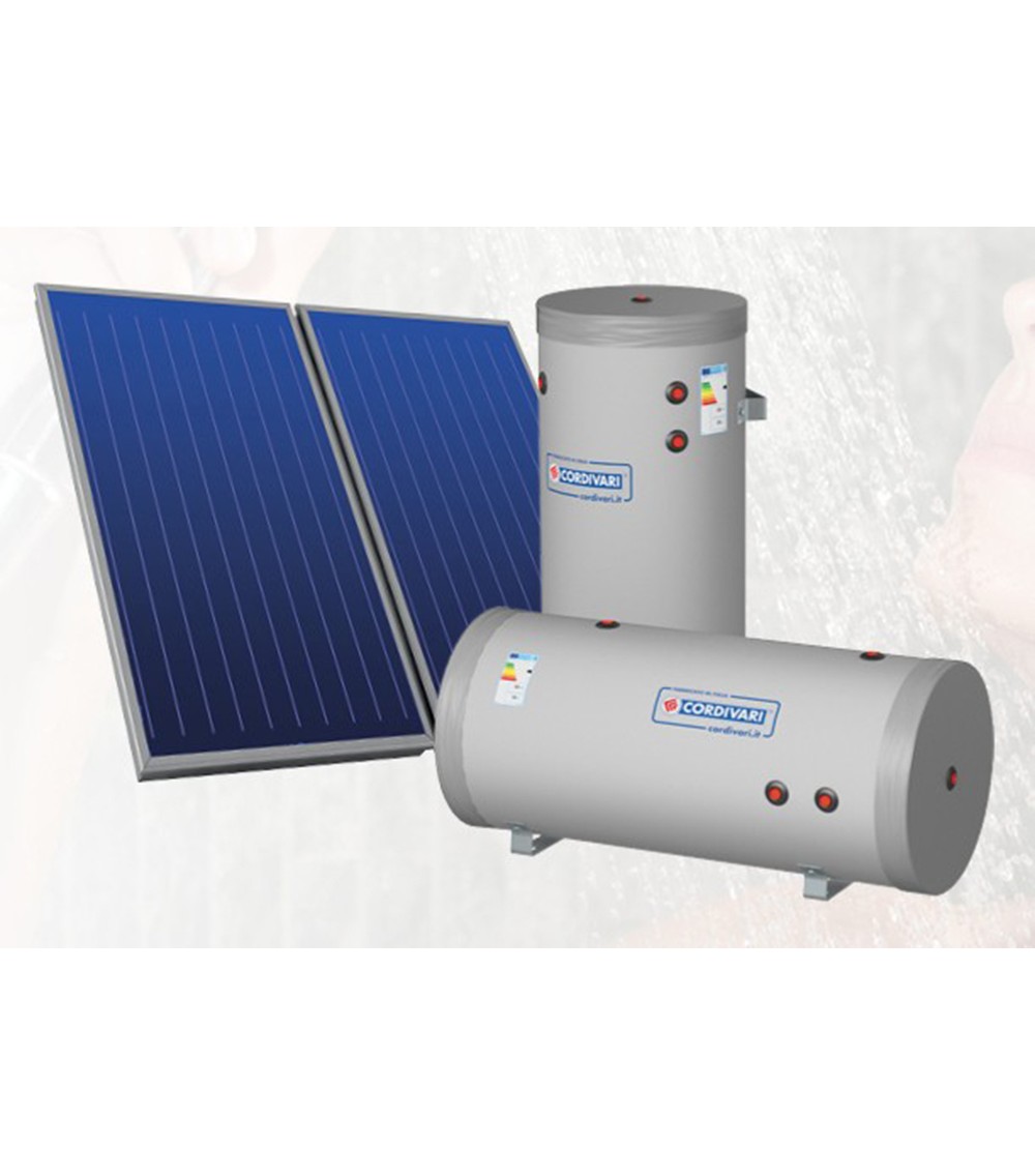 SISTEMA TERMICO SOLARE A CIRCOLAZ. FORZATA CON BOLLITORE A SINGOLO SERPENTINO PER ACQUA CALDA 2,5 MQ TF