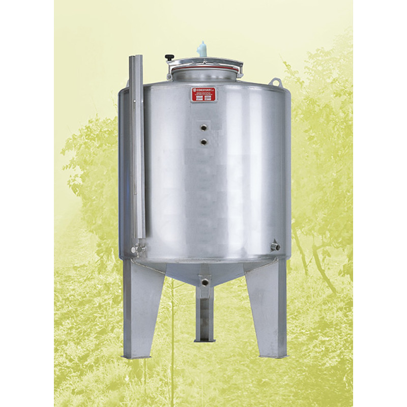 CONTENITORE IN ACCIAIO INOX 18/10 Fondo Conico - 700 LT