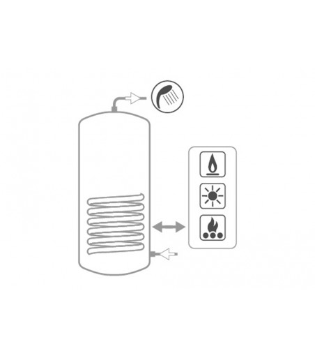 BOLLITORE CON 1 SCAMBIATORE FISSO PER PRODUZIONE DI ACQUA 150 CALDA