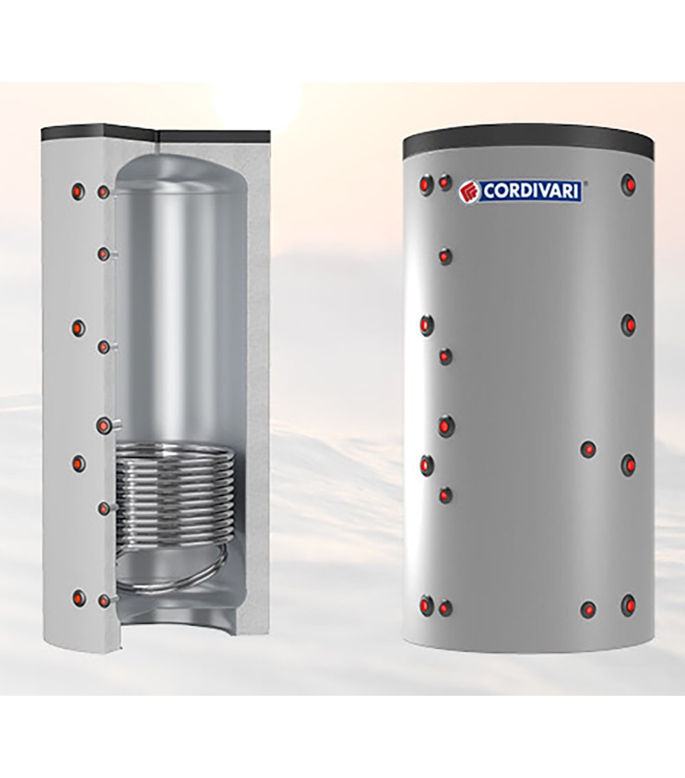 TERMOACCUMULATORE PER ACQUA DI RISCALDAMENTO CON 1 SCAMBIATORE FISSO 300