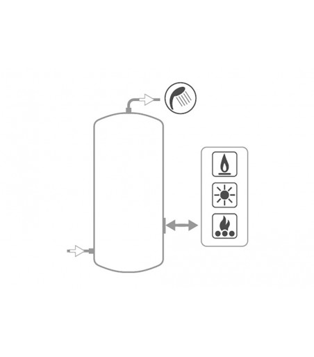 ACCUMULATORE DI ACQUA CALDA SANITARIA CON 1 FLANGIA CIECA 200