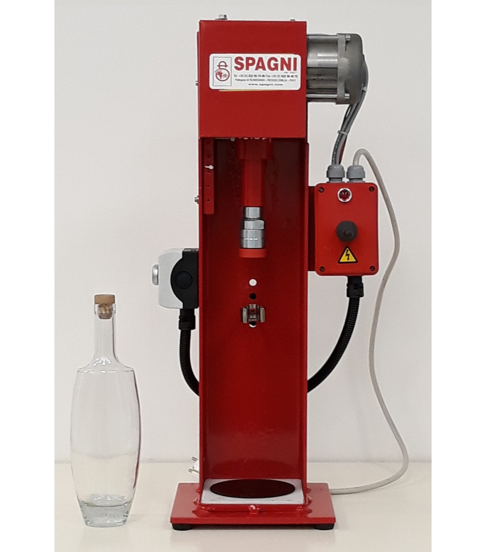 Tappatore semiautomatico per tappi a fungo sintetico