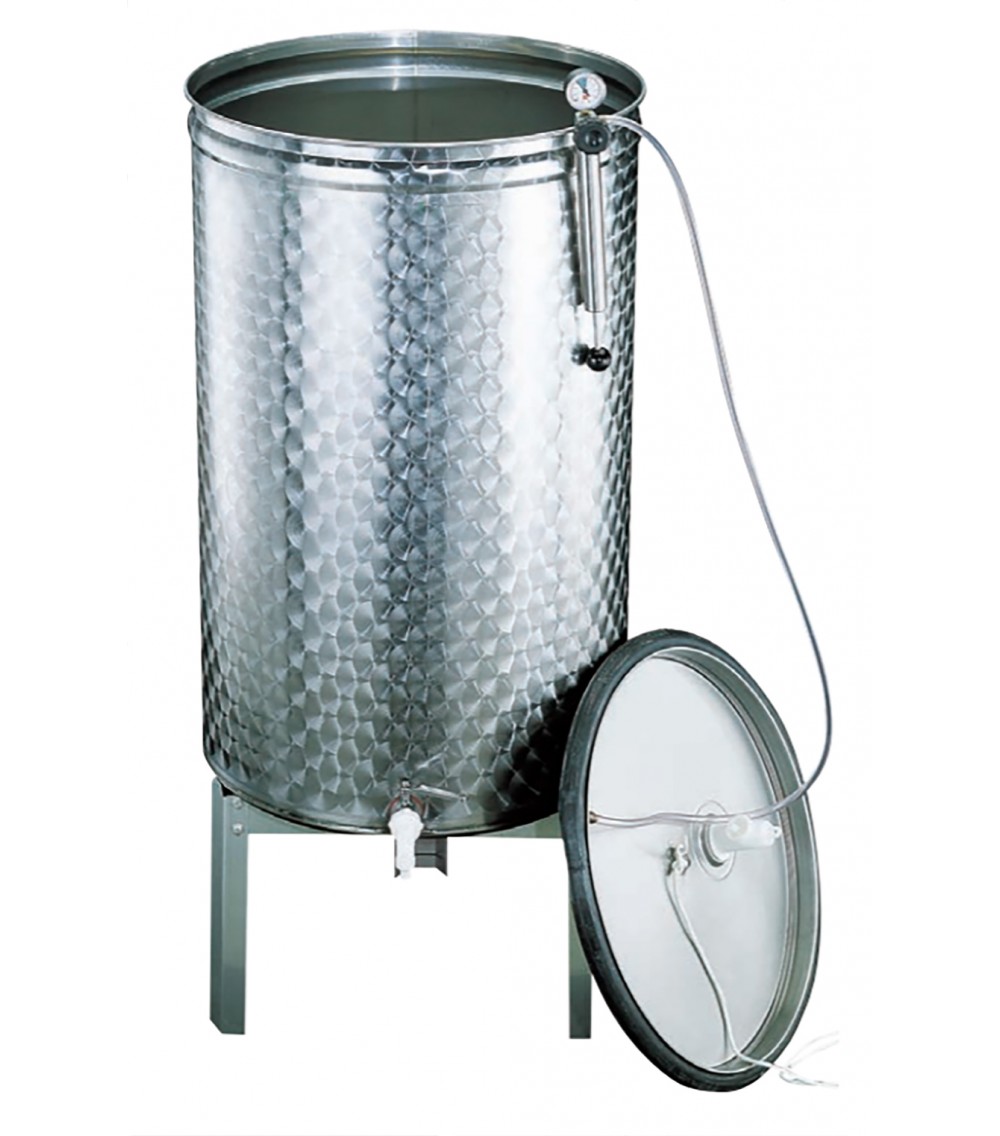 Serbatoio inox 1000 Lt. fondo piano galleggiante ad aria pneumatico Serbatoio inox 1000 Lt. fondo piano galleggiante ad aria pneumatico