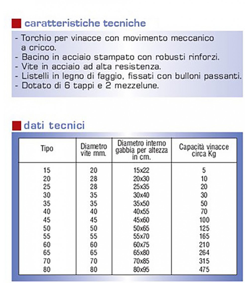 Torchio a leva da 25 Torchio a leva da 25